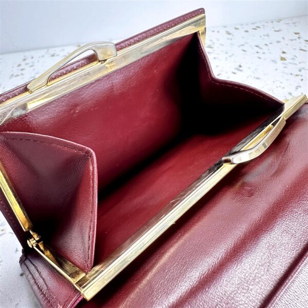 1725-Ví nữ/nam-CARTIER Mustline Burgundy leather compact wallet-Đã sử dụng9