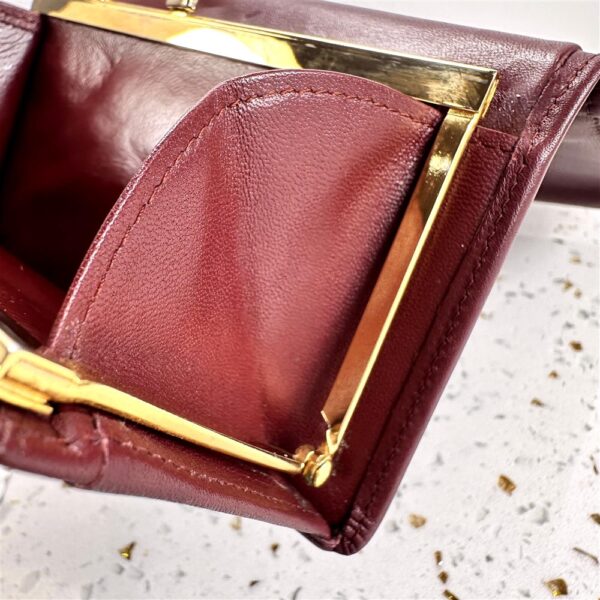 1725-Ví nữ/nam-CARTIER Mustline Burgundy leather compact wallet-Đã sử dụng10