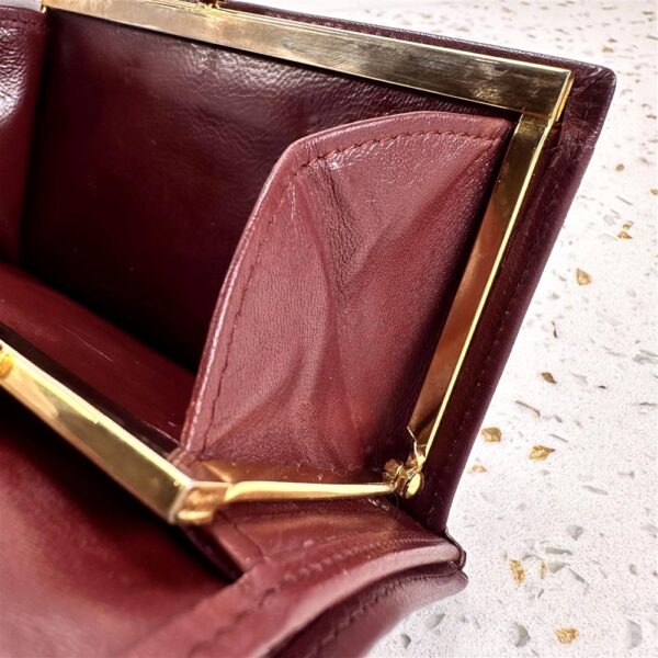 1725-Ví nữ/nam-CARTIER Mustline Burgundy leather compact wallet-Đã sử dụng11