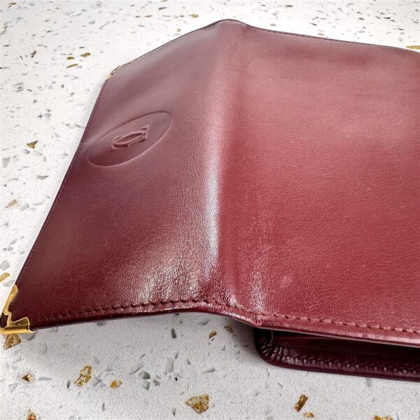 1725-Ví nữ/nam-CARTIER Mustline Burgundy leather compact wallet-Đã sử dụng14