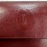 1726-Ví nữ/nam-CARTIER Mustline Burgundy leather compact wallet-Đã sử dụng4