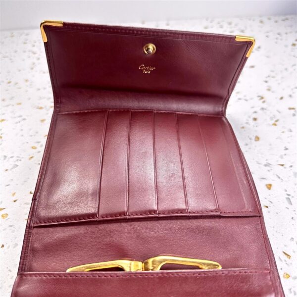 1726-Ví nữ/nam-CARTIER Mustline Burgundy leather compact wallet-Đã sử dụng5