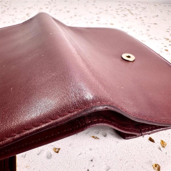1726-Ví nữ/nam-CARTIER Mustline Burgundy leather compact wallet-Đã sử dụng11