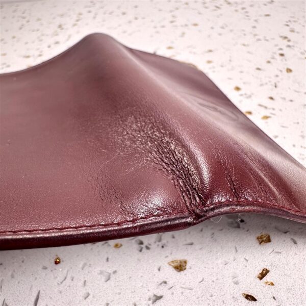 1726-Ví nữ/nam-CARTIER Mustline Burgundy leather compact wallet-Đã sử dụng14