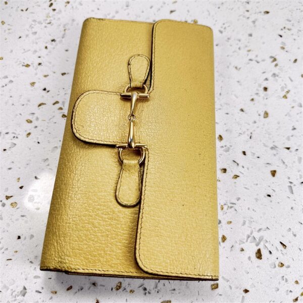 1711-Ví dài nữ/nam-GUCCI yellow leather vintage wallet-Đã sử dụng1