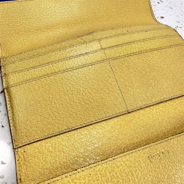 1711-Ví dài nữ/nam-GUCCI yellow leather vintage wallet-Đã sử dụng11