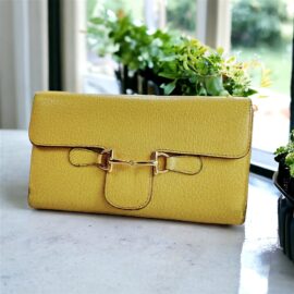 1711-Ví dài nữ/nam-GUCCI yellow leather vintage wallet-Đã sử dụng