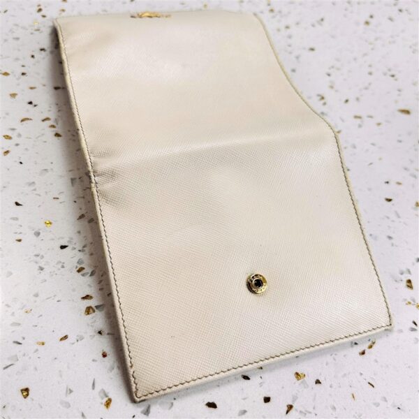 1702-Ví vuông nam/nữ-PRADA bifold white leather wallet-Đã sử dụng4