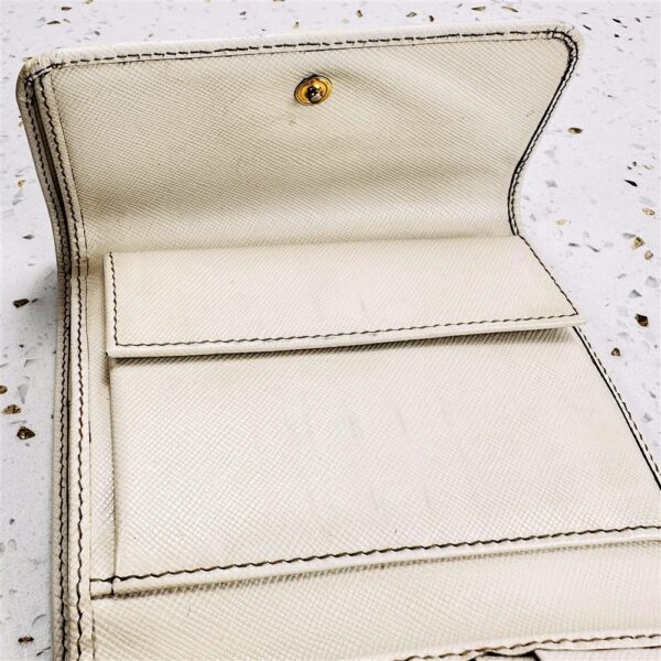 1702-Ví vuông nam/nữ-PRADA bifold white leather wallet-Đã sử dụng9