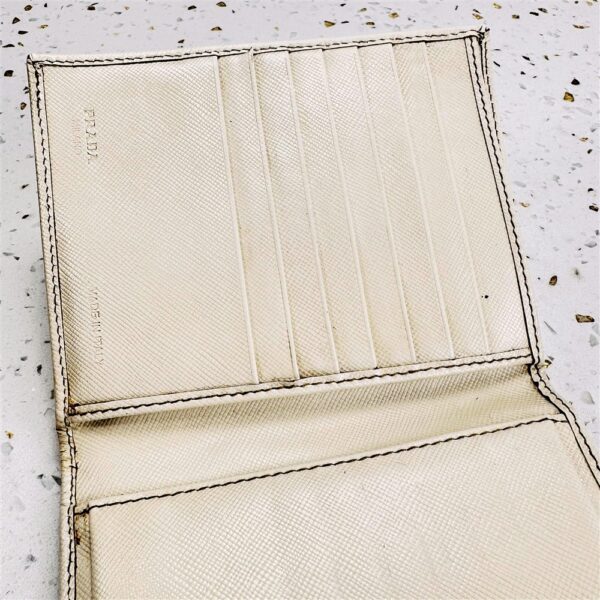 1702-Ví vuông nam/nữ-PRADA bifold white leather wallet-Đã sử dụng10
