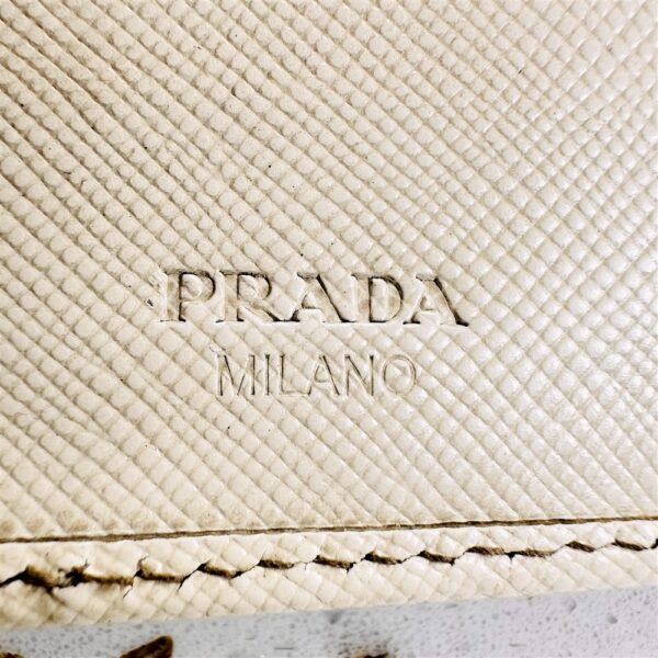 1702-Ví vuông nam/nữ-PRADA bifold white leather wallet-Đã sử dụng11