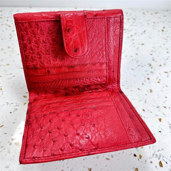 1675-Ví vuông nữ/nam-Ostrich red leather wallet-Khá mới5