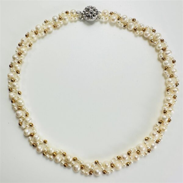 0840-Dây chuyền nữ+Lắc tay-Multi Baroque freshwater pearl necklace & bracelet-Khá mới1
