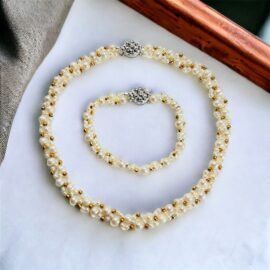 0840-Dây chuyền nữ+Lắc tay-Multi Baroque freshwater pearl necklace & bracelet-Khá mới