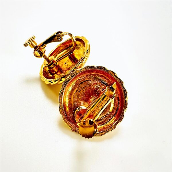 0883-Bông tai nữ-Avon faux pearl gold plated clip earrings-Khá mới3