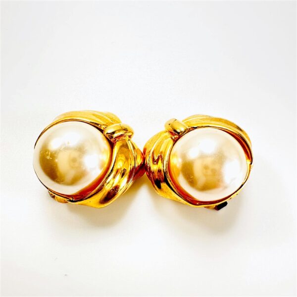 0880-Bông tai nữ-Faux pearl gold plated clip earrings-Đã sử dụng1