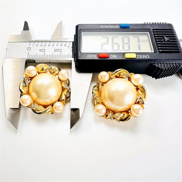 0988-Bông tai nữ-Faux pearl gold plated clip Earrings-Khá mới3