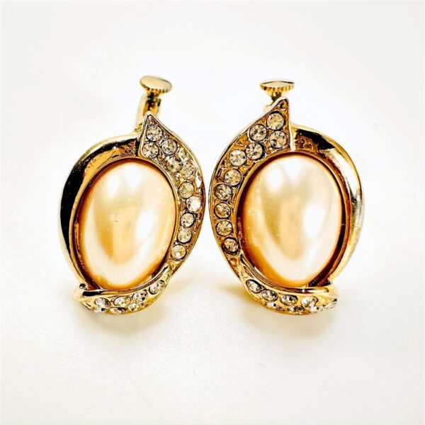 0901-Bông tai nữ-Faux pearl gold plated clip Earrings-Khá mới1