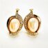 0901-Bông tai nữ-Faux pearl gold plated clip Earrings-Khá mới1