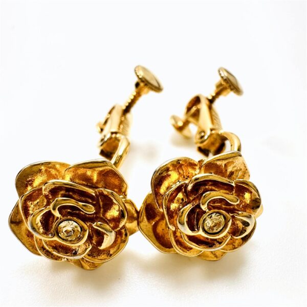 0904-Bông tai nữ-Avon flower gold plated clip earrings-Đã sử dụng1