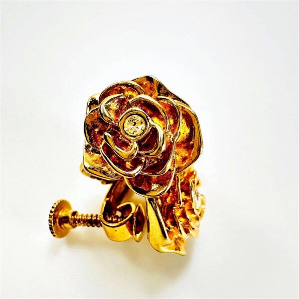 0904-Bông tai nữ-Avon flower gold plated clip earrings-Đã sử dụng3