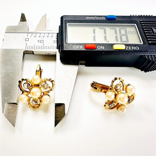 0905-Bông tai nữ-Faux pearl gold plated clip Earrings-Khá mới4