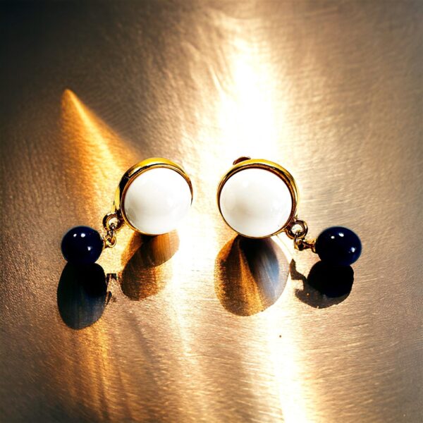 0910–Bông tai nữ-Avon faux pearl gold plated clip earrings-Khá mới0