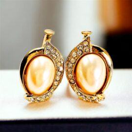 0901-Bông tai nữ-Faux pearl gold plated clip Earrings-Khá mới