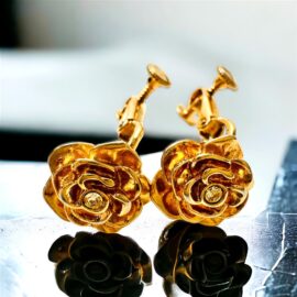 0904-Bông tai nữ-Avon flower gold plated clip earrings-Đã sử dụng