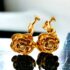 0904-Bông tai nữ-Avon flower gold plated clip earrings-Đã sử dụng0