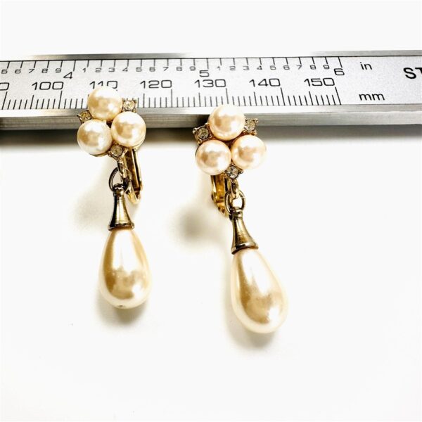 0989-Bông tai nữ-Gold plated & faux pearl clip earrings-Khá mới1