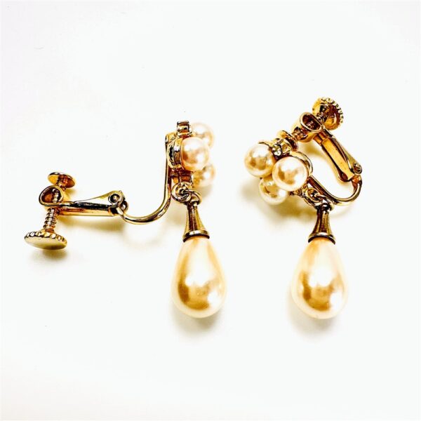 0989-Bông tai nữ-Gold plated & faux pearl clip earrings-Khá mới3