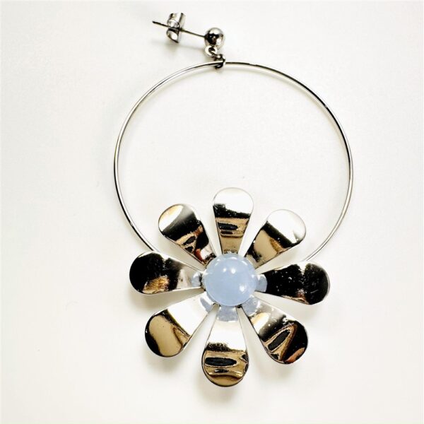 0925-Bông tai nữ-Flower Rhodium & Gold plated earrings-Chưa sử dụng2