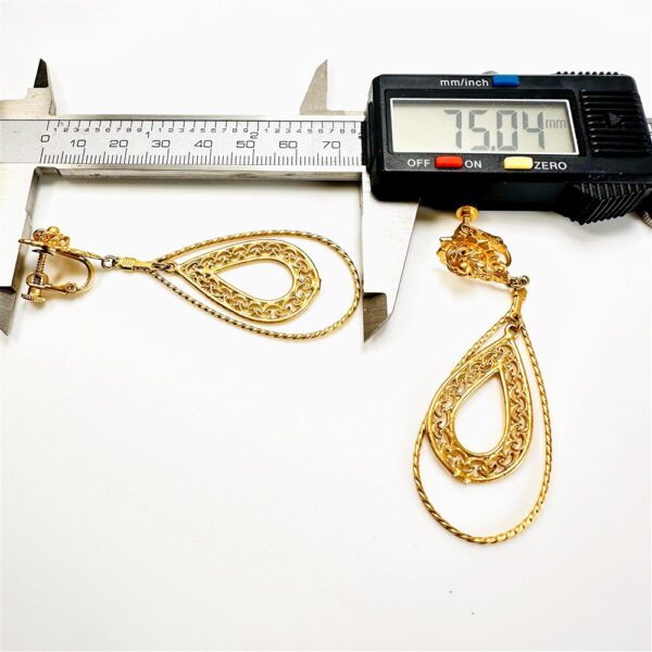 0889-Bông tai nữ-Gold plated Teardrop clip earrings-Như mới4