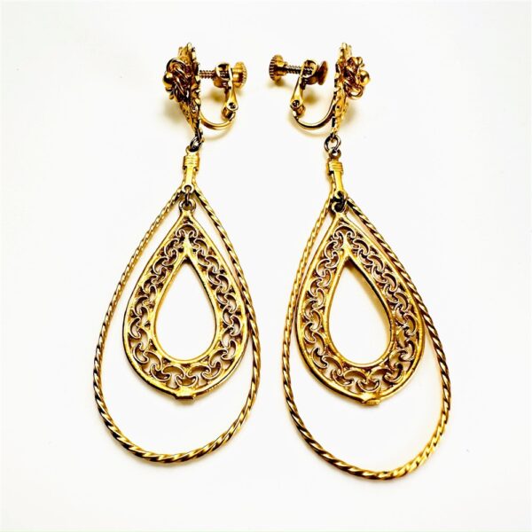 0889-Bông tai nữ-Gold plated Teardrop clip earrings-Như mới1