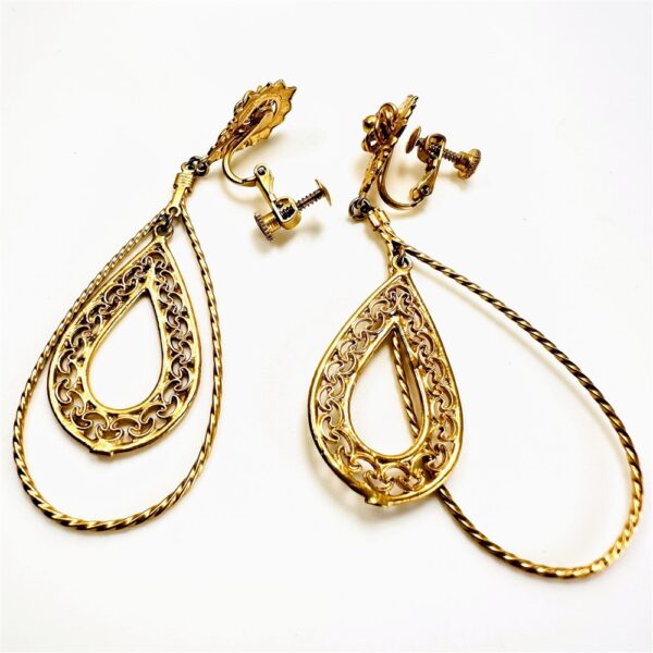 0889-Bông tai nữ-Gold plated Teardrop clip earrings-Như mới2