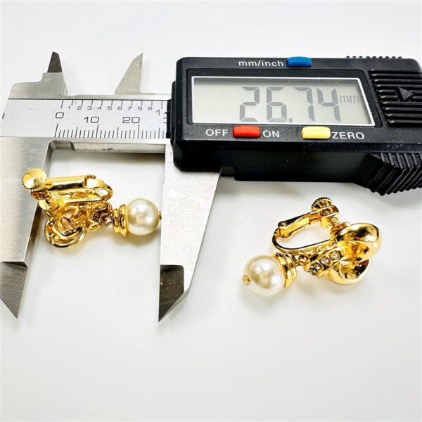 0917-Bông tai nữ-Gold plated & faux pearl clip earrings-Khá mới3