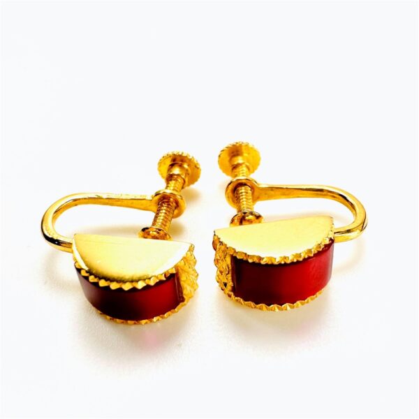 0902-Bông tai nữ-Gold plated screw back studs earrings-Khá mới2