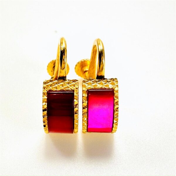 0902-Bông tai nữ-Gold plated screw back studs earrings-Khá mới1