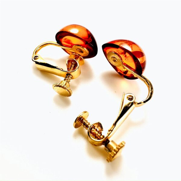 0894-Bông tai nữ-Gold plated and Amber clip on Earrings-Như mới2