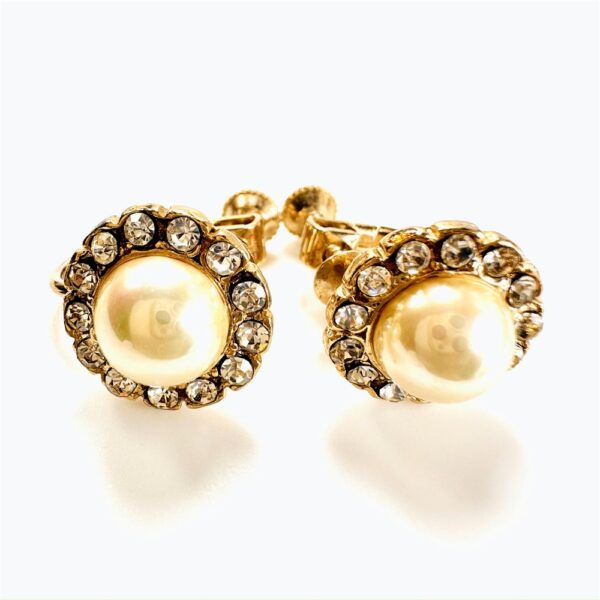 0886-Bông tai nữ-Faux pearl gold plated clip on Earrings-Khá mới1