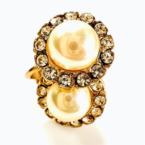 0886-Bông tai nữ-Faux pearl gold plated clip on Earrings-Khá mới2