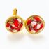 0906-Bông tai nữ-Gold plated and cloth clip earrings-Như mới1
