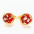 0906-Bông tai nữ-Gold plated and cloth clip earrings-Như mới2