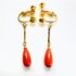 0922-Bông tai nữ-Japan red coral gold plated clip earrings-Chưa sử dụng1