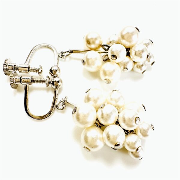0913-Bông tai nữ-Silver plated and faux pearl clip earrings-Như mới2