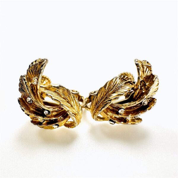 0788-Bông tai nữ-Gold plated leafs clip on earrings-Đã sử dụng1