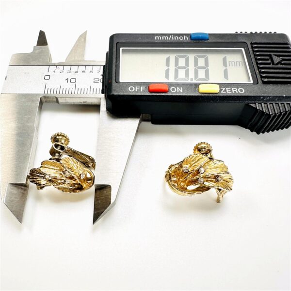 0788-Bông tai nữ-Gold plated leafs clip on earrings-Đã sử dụng4