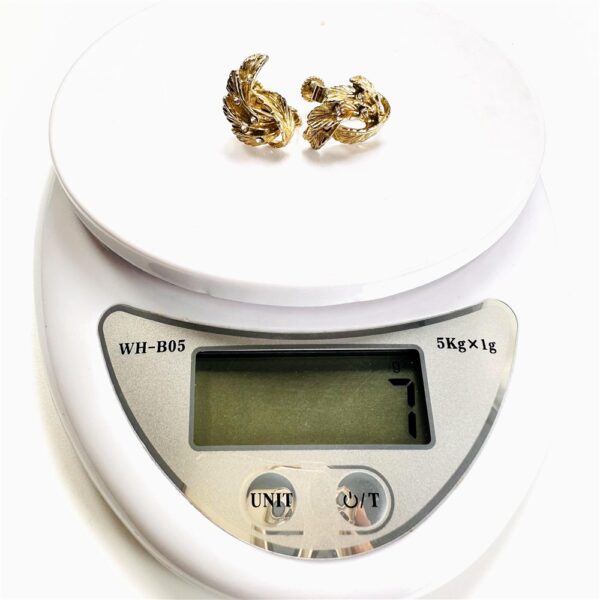 0788-Bông tai nữ-Gold plated leafs clip on earrings-Đã sử dụng5