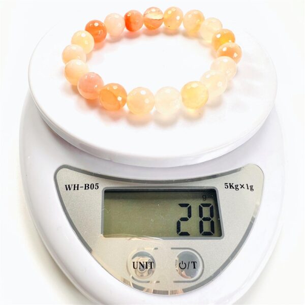 0931-Vòng tay nữ/nam-Orange shades of Agate gemstone 10.5mm bracelet-Như mới5